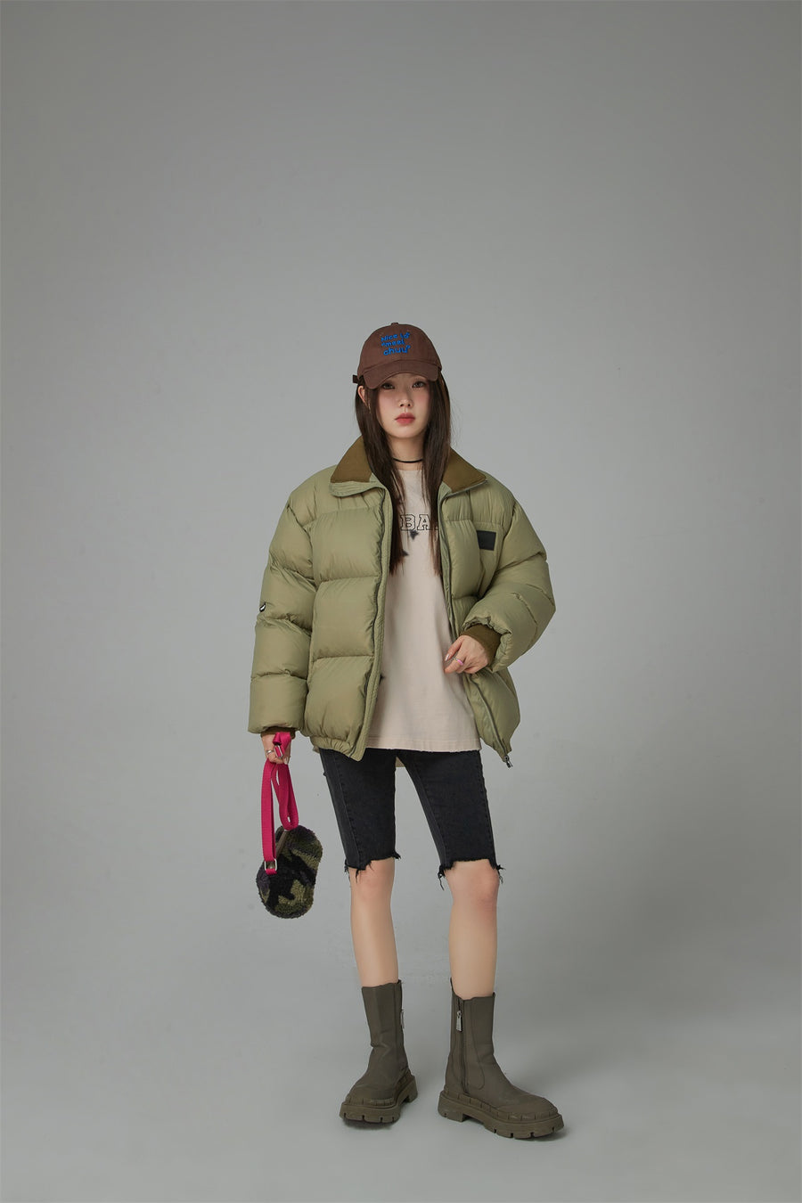 CHUU Duck Down High Neck Padded Coat