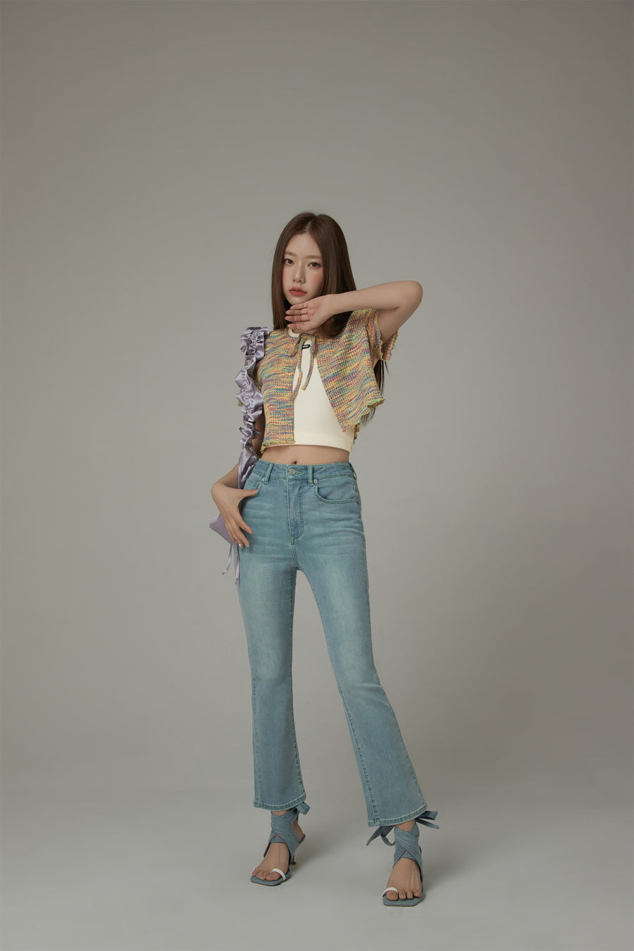 CHUU Chuu Pocket Design Semi Bootcut Denim Jeans