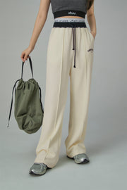 Wide-Leg Simple Jogger Pants