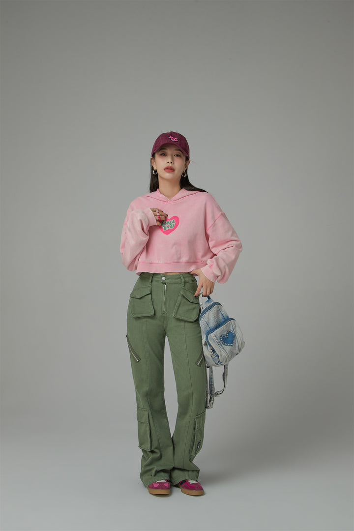 Chuu Baby Heart Crop Hoodie