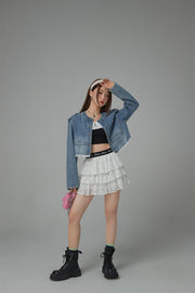 Star Lace Frill Mini Skirt