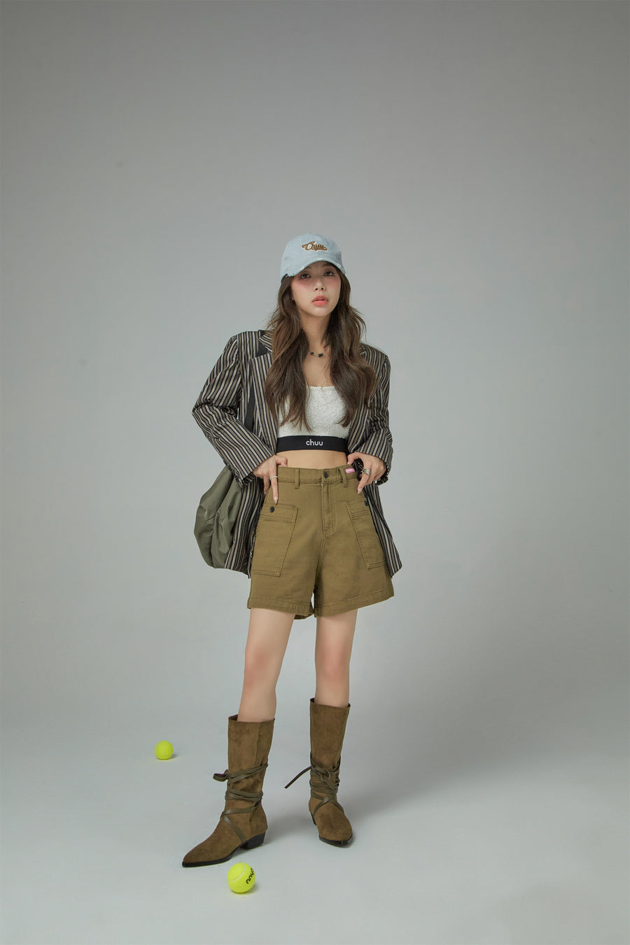 CHUU Jungle Raider Khaki Wide Shorts