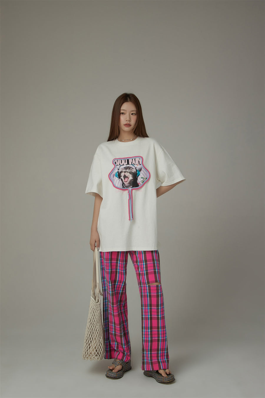 CHUU Music Cat Loose Fit T-Shirt