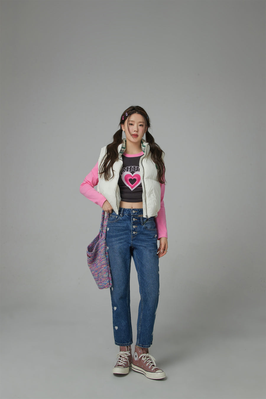 CHUU A Place In My Heart Slim Straight Denim Jeans