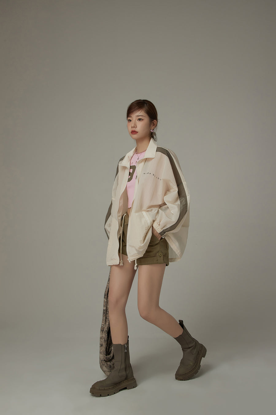 CHUU Color Matching Loose Fit Field Jacket