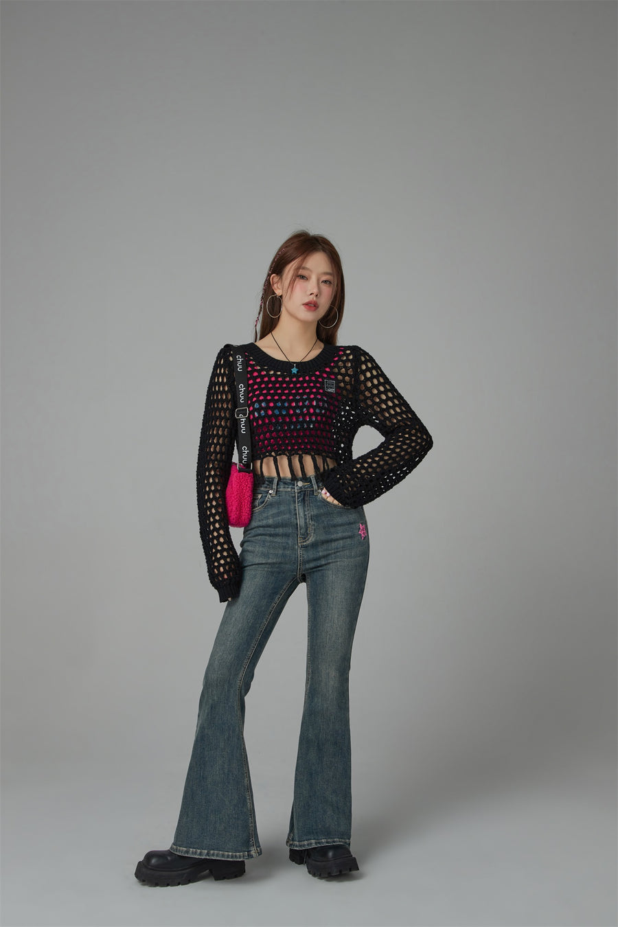 CHUU Charismatic Persona Cropped Knit Top