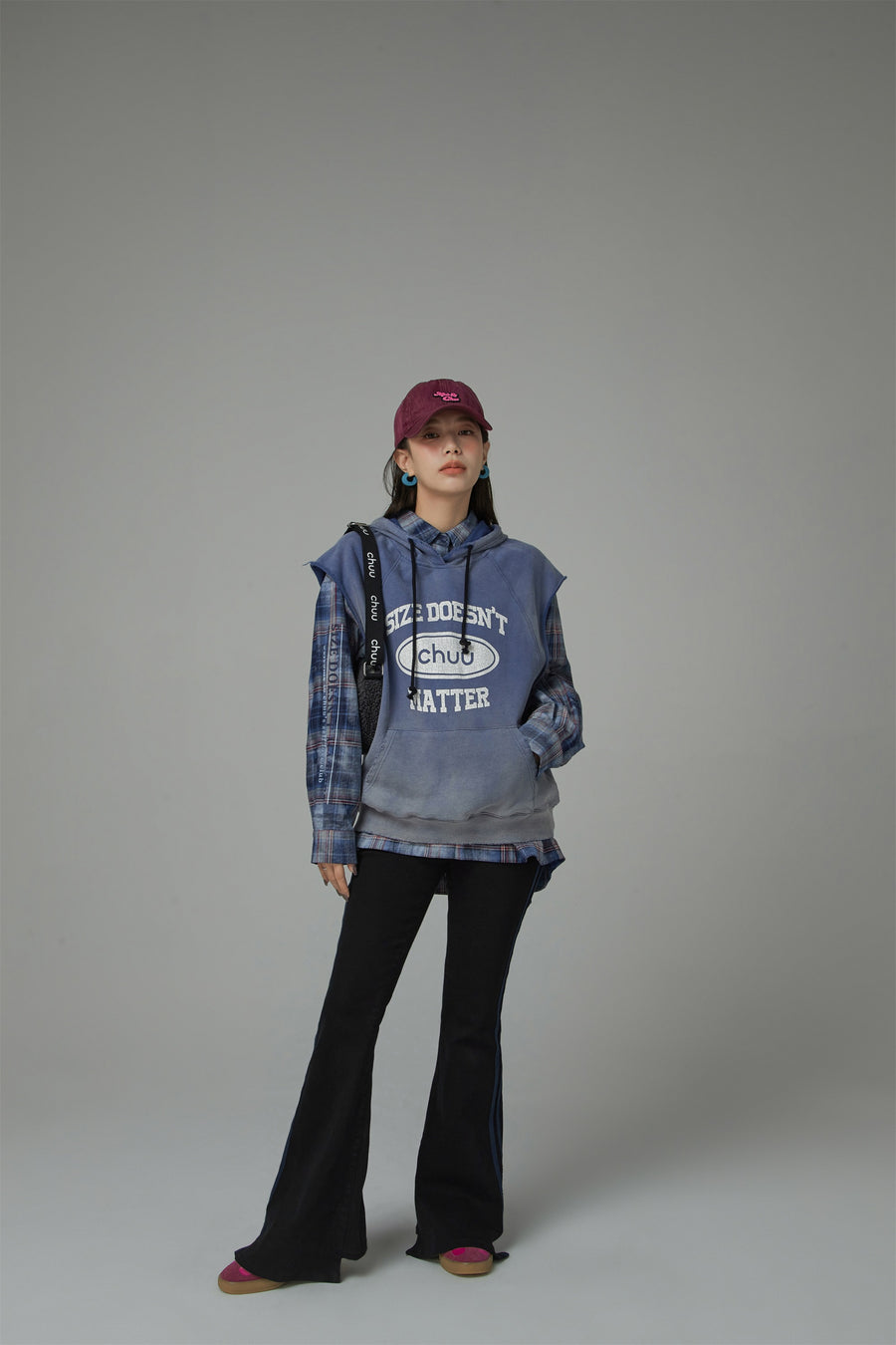 CHUU Size Doesnt Matter Cotton Sleeveless Hoodie