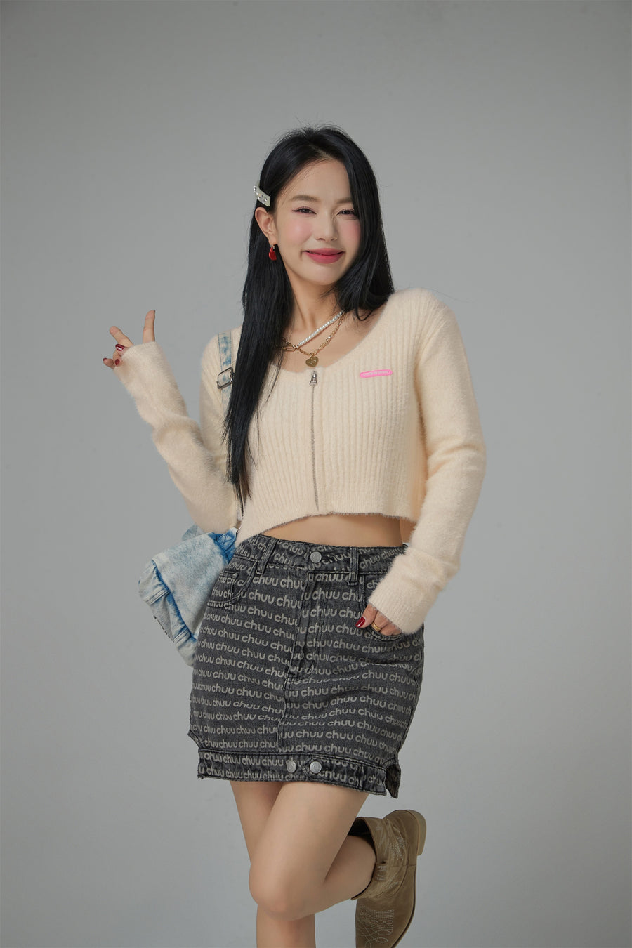 CHUU Serendipity Slim Cropped Cardigan