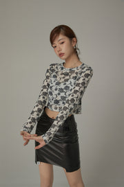 Flower Pattern Cropped Top