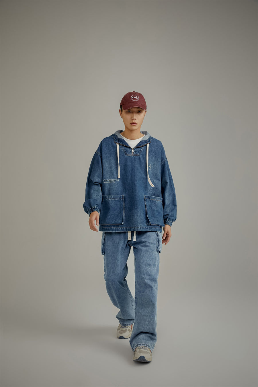 CHUU Club Stretch Denim Pocket Anorak Jacket