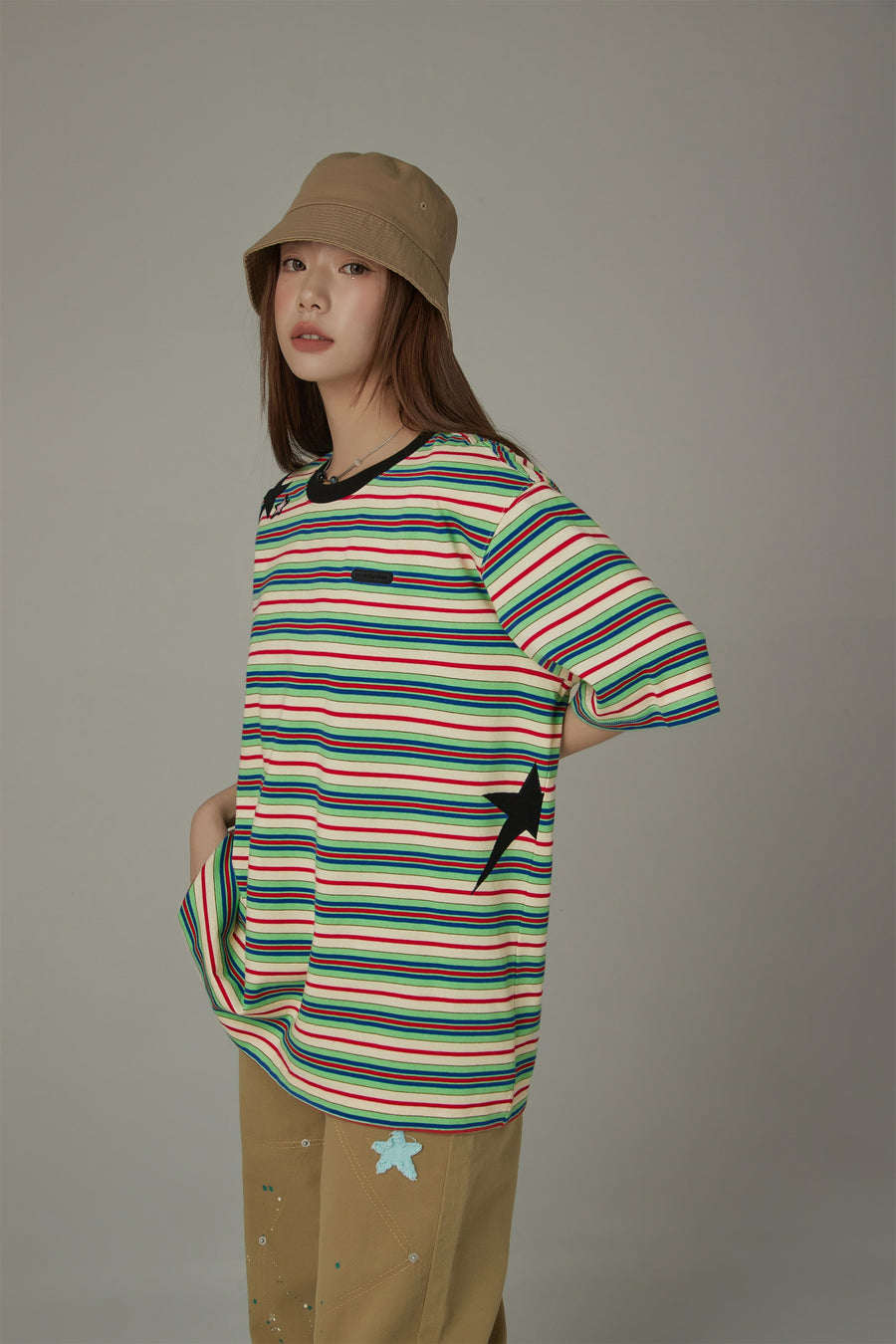 CHUU Star Striped Loose Fit T-Shirt