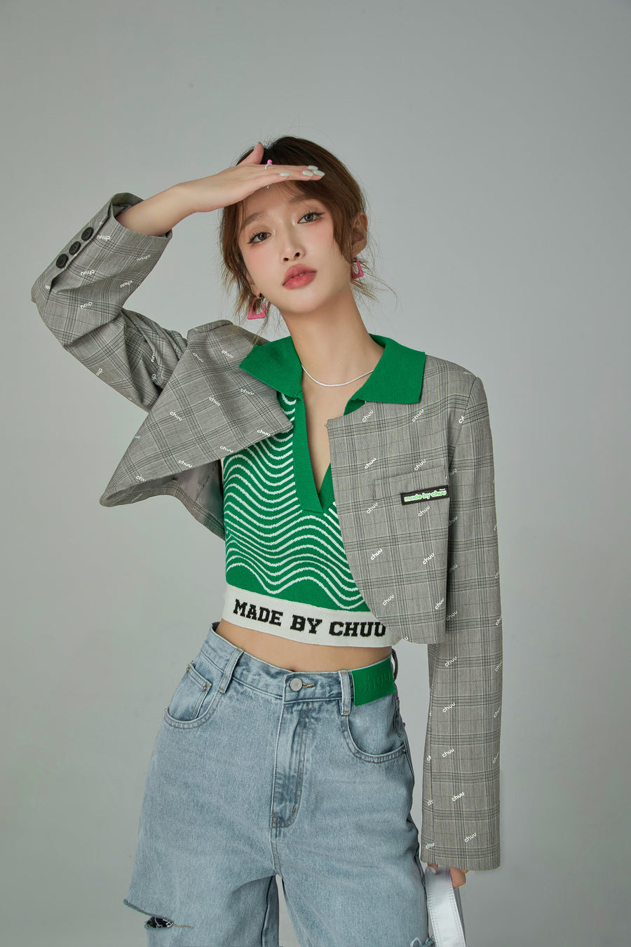 CHUU Unique Cropped Blazer Jacket