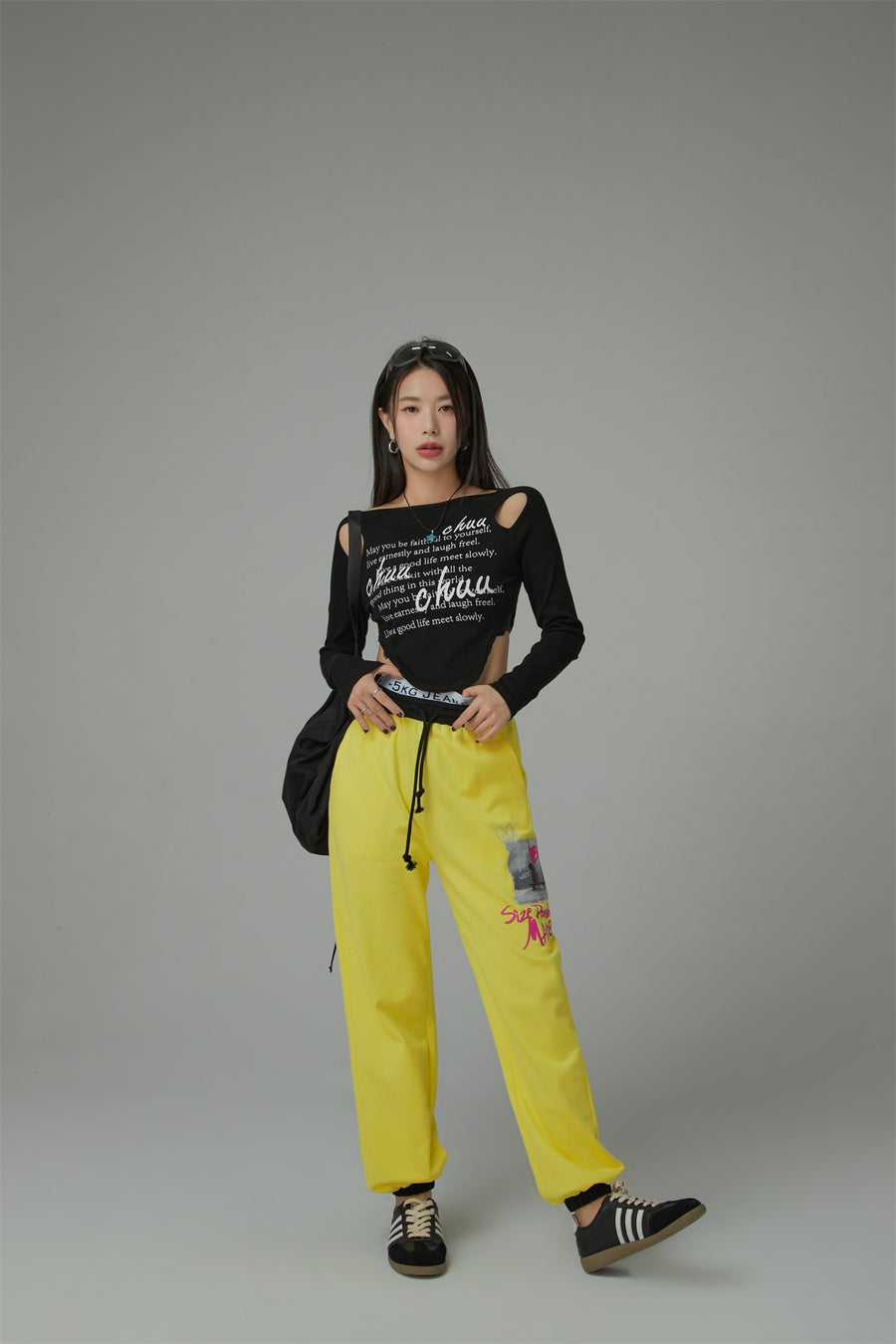 CHUU Size Doesnt Matter Slit Jogger Pants