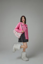 Candy Color Heart Polo Collar Shirt