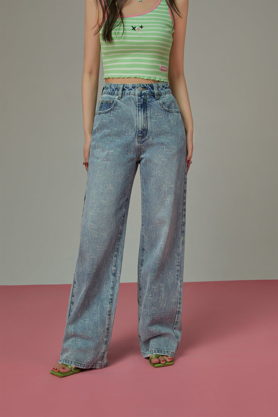 CHUU Words High Waisted Denim Jeans