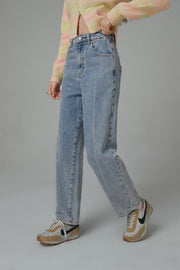 Fortune And Fame Straight Brushed Denim Pants