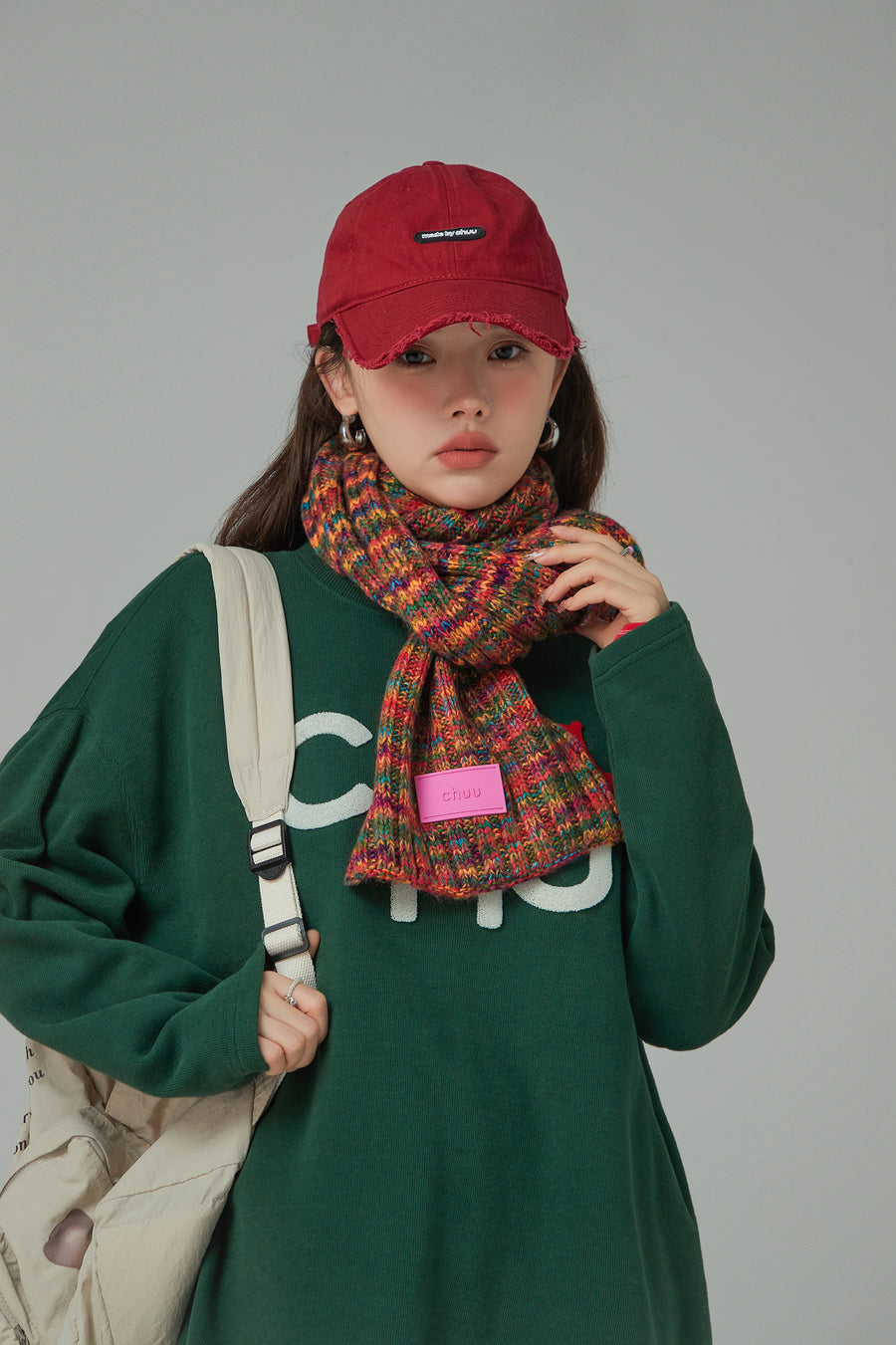 CHUU The Illusion Rainbow Stripe Scarf