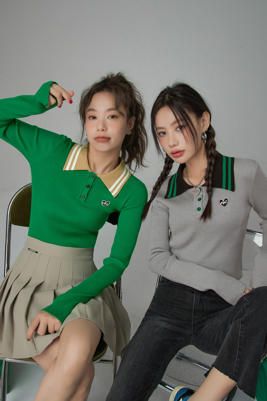 CHUU Go To Galleries Polo Knit Top