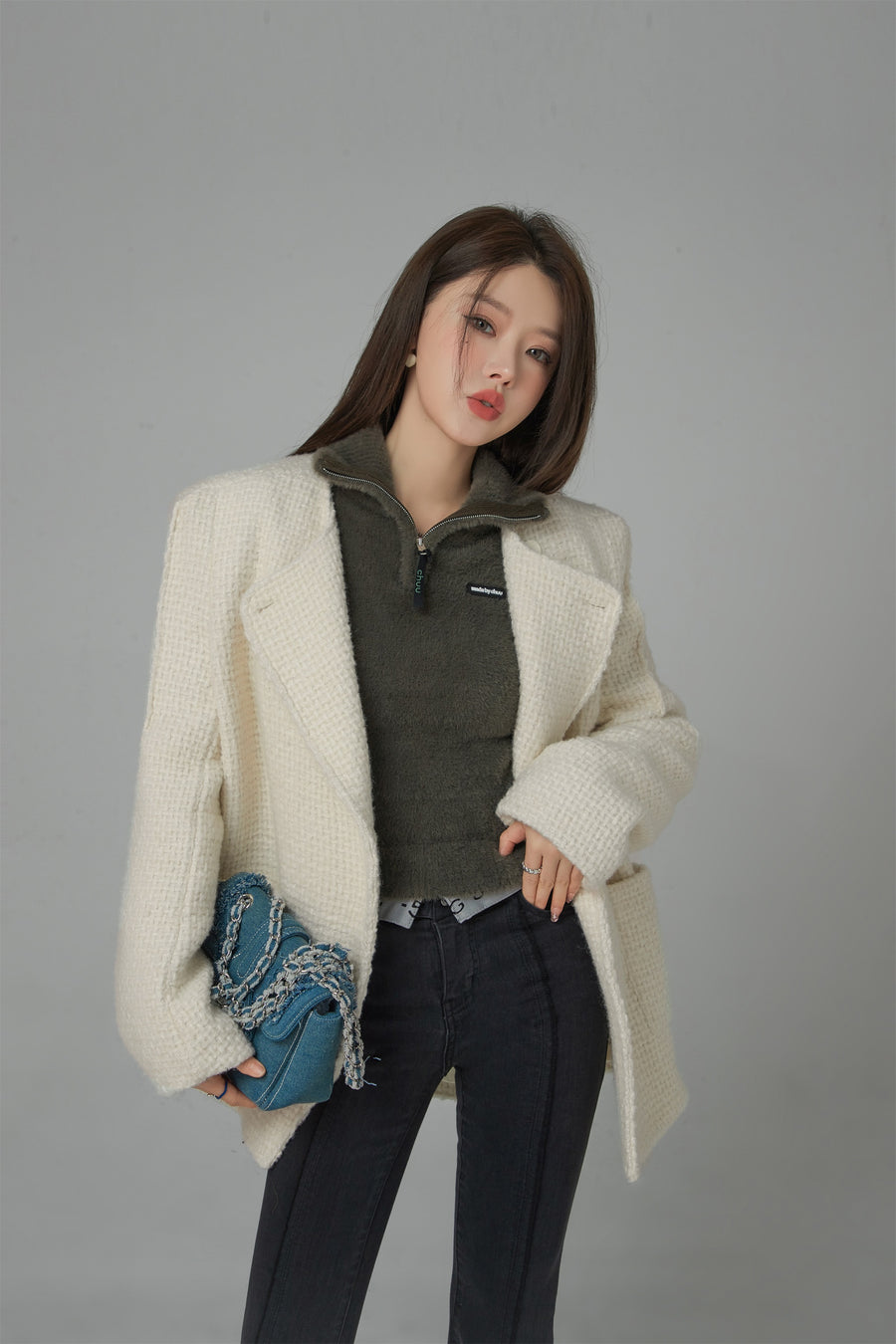 CHUU I Bloom And Grow Tweed Wool Jacket