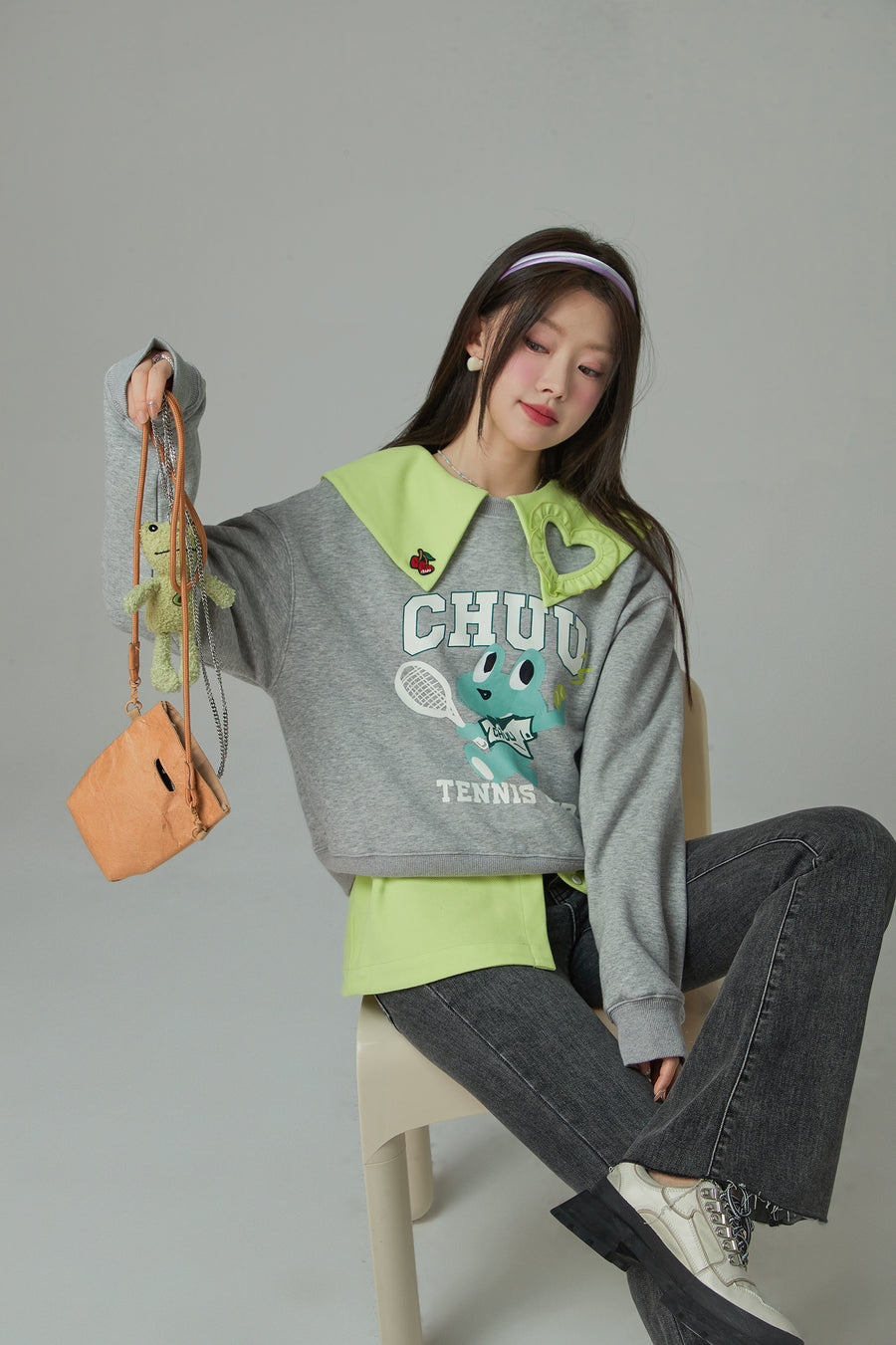 CHUU Tennis Frog Loose Fit Sweatshirt