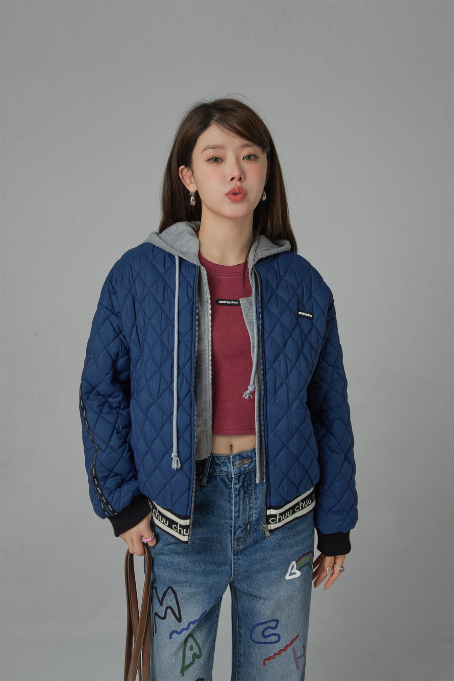 CHUU Cant See Straight Quilted Jacket