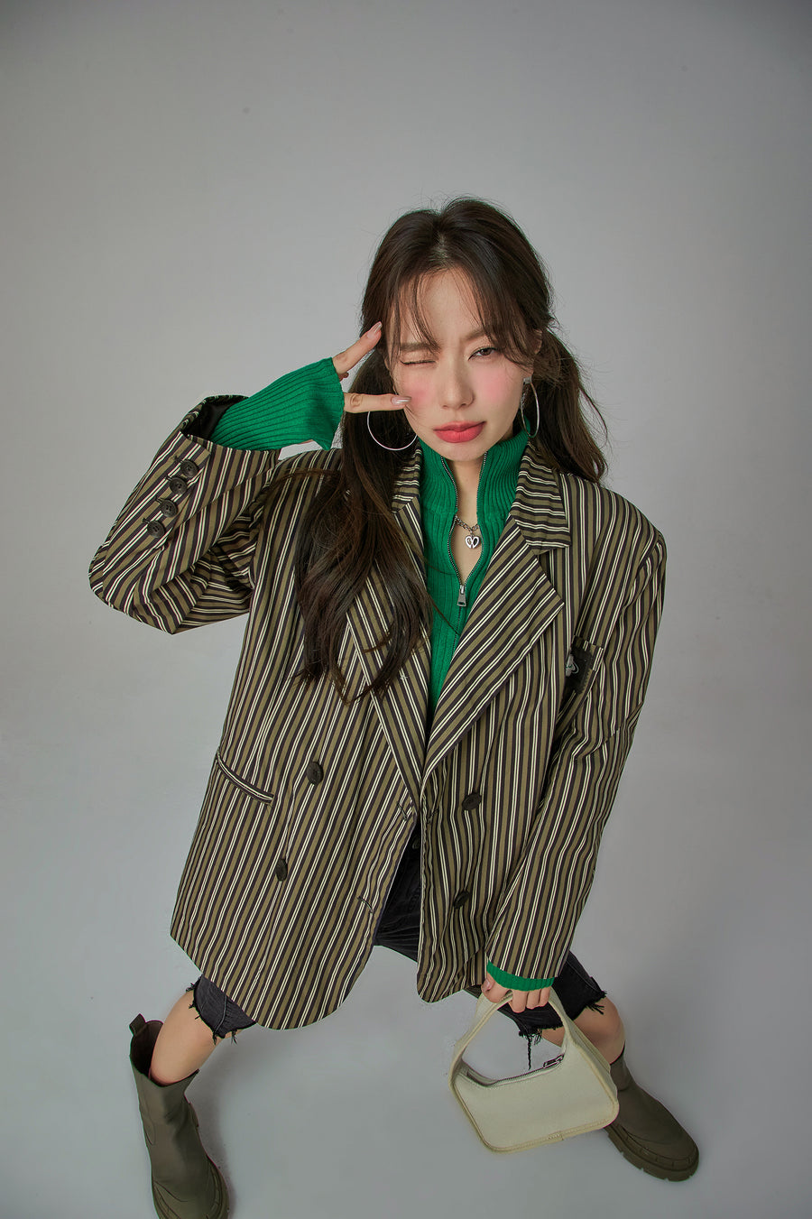 CHUU Boss Girl Striped Suit Jacket