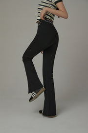 Slit Bootcut Crisscross Band Pants