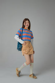 Only Upwards Color Stripe Crop T-Shirt