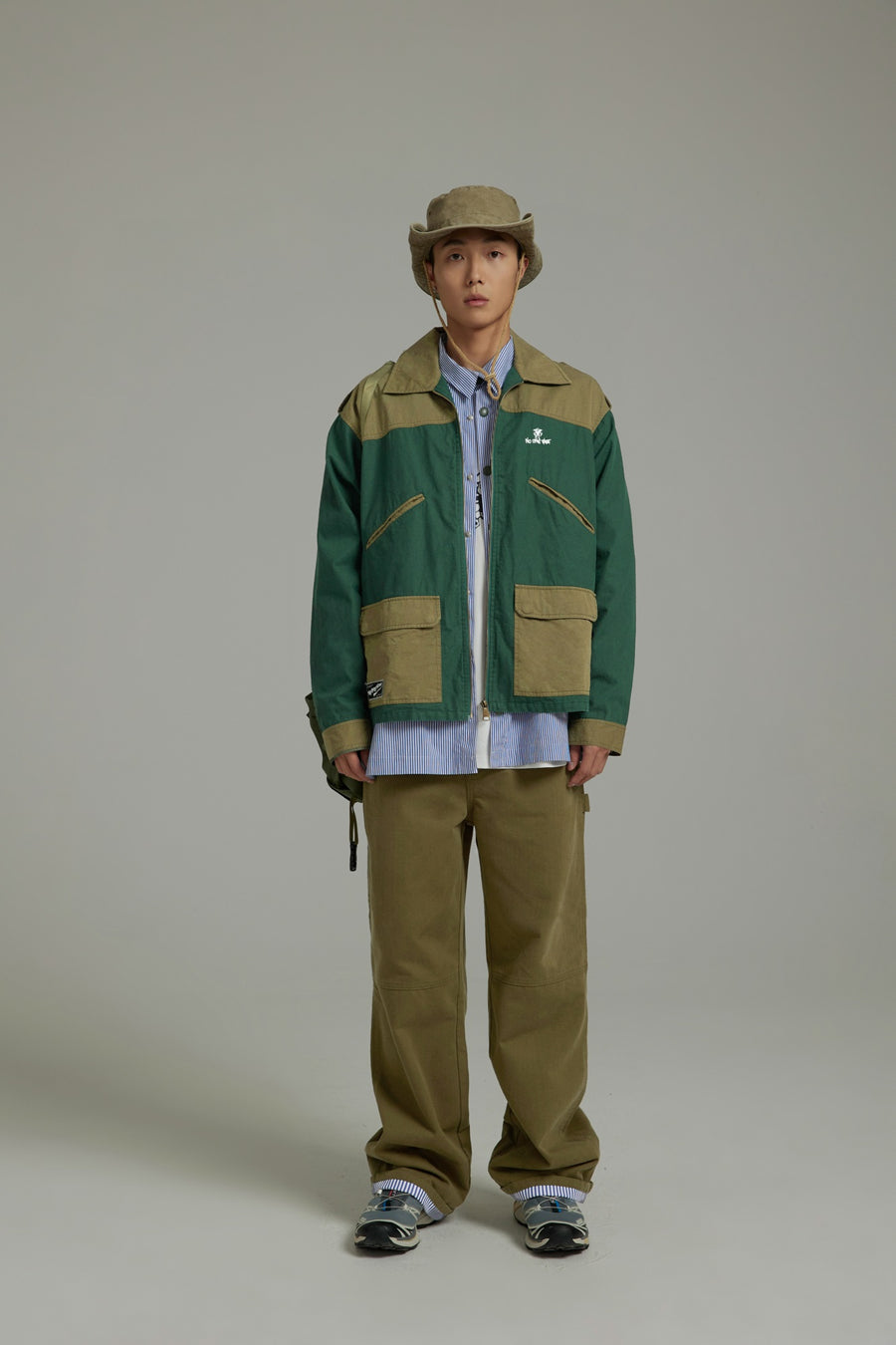 CHUU Color Block Zip-Up Field Jacket