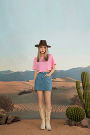 Where Stories Are Set Denim Skirt