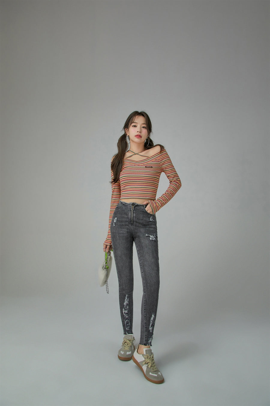 CHUU Button-Free Zip-Up Skinny Jeans