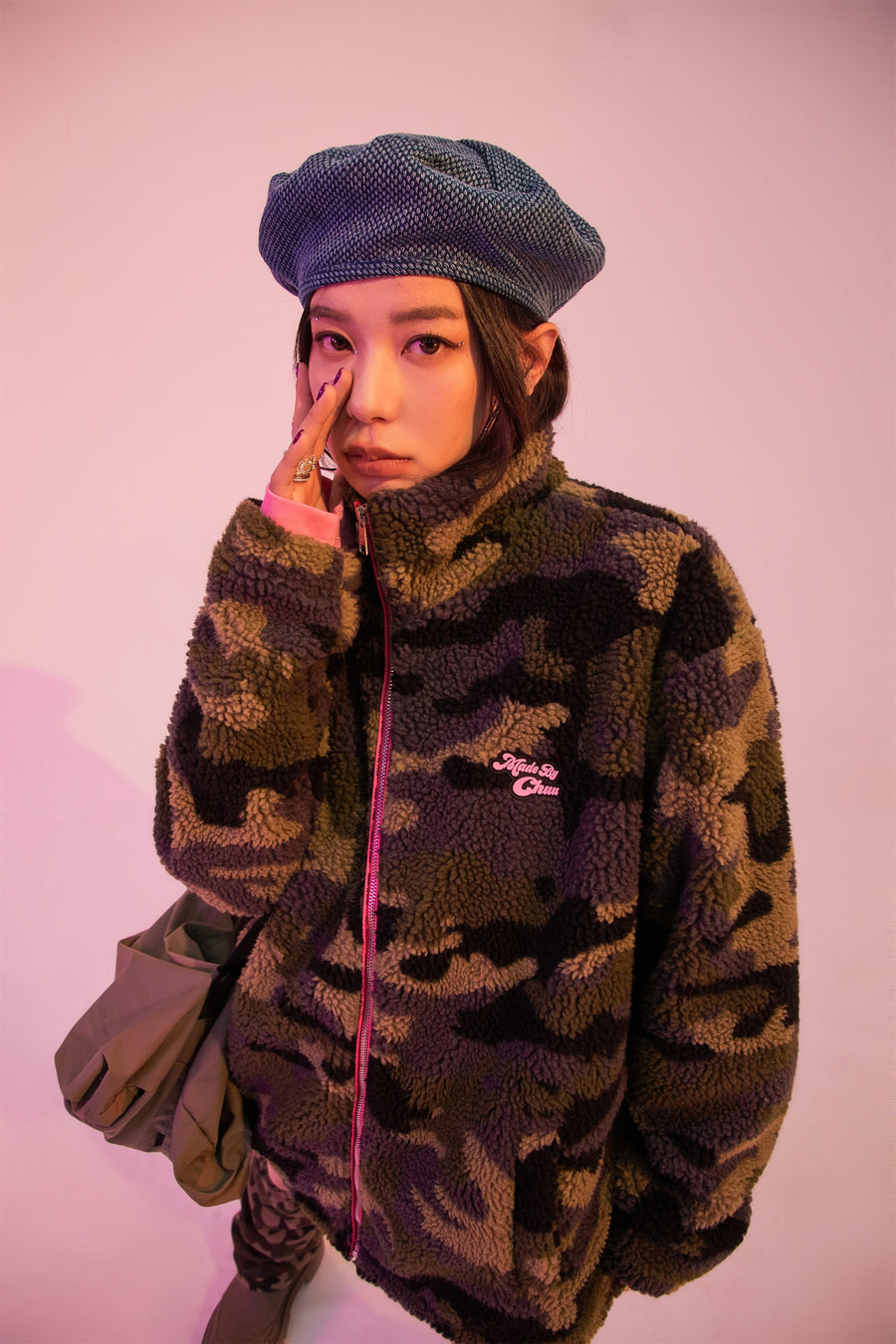 CHUU Call Your Name Camouflage Fleece Jacket