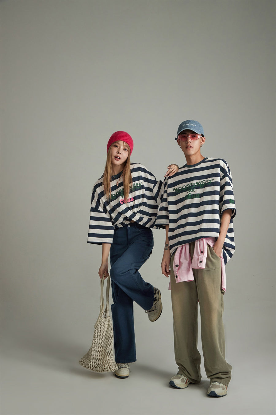 CHUU Striped Oversize T-Shirt