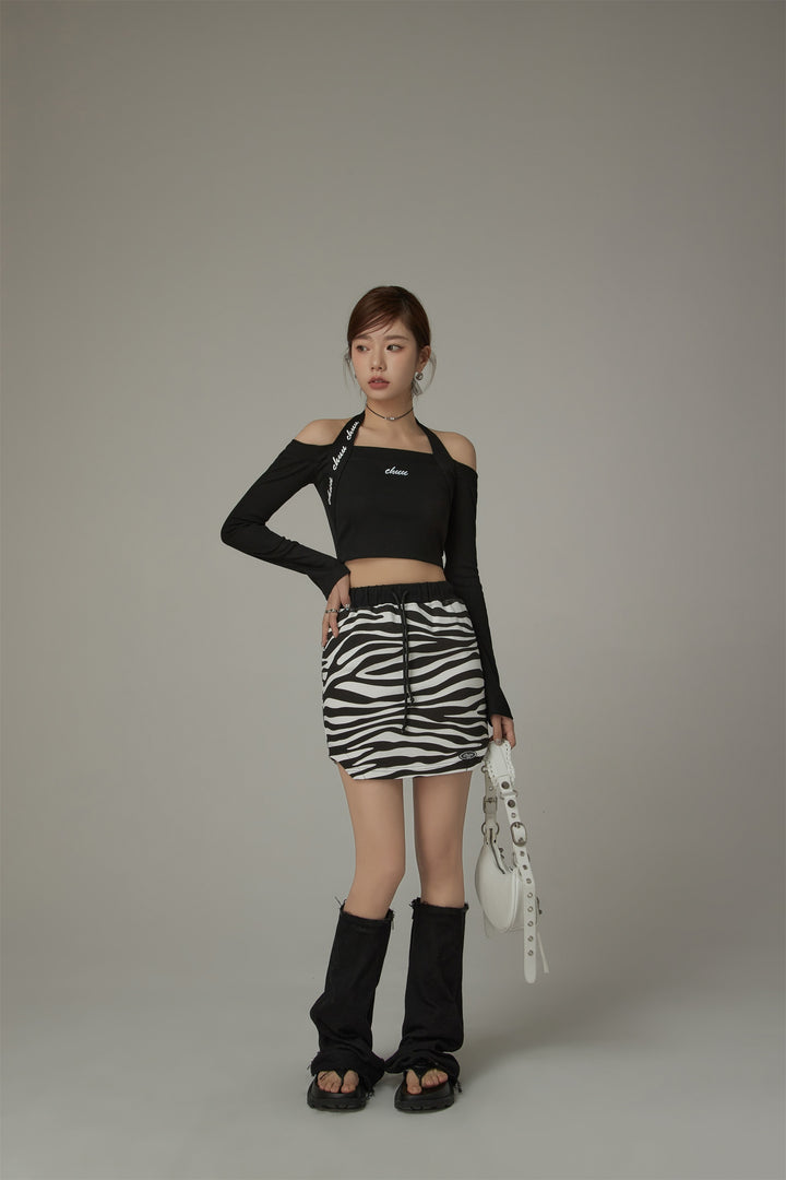 String Zebra Mini Skirt