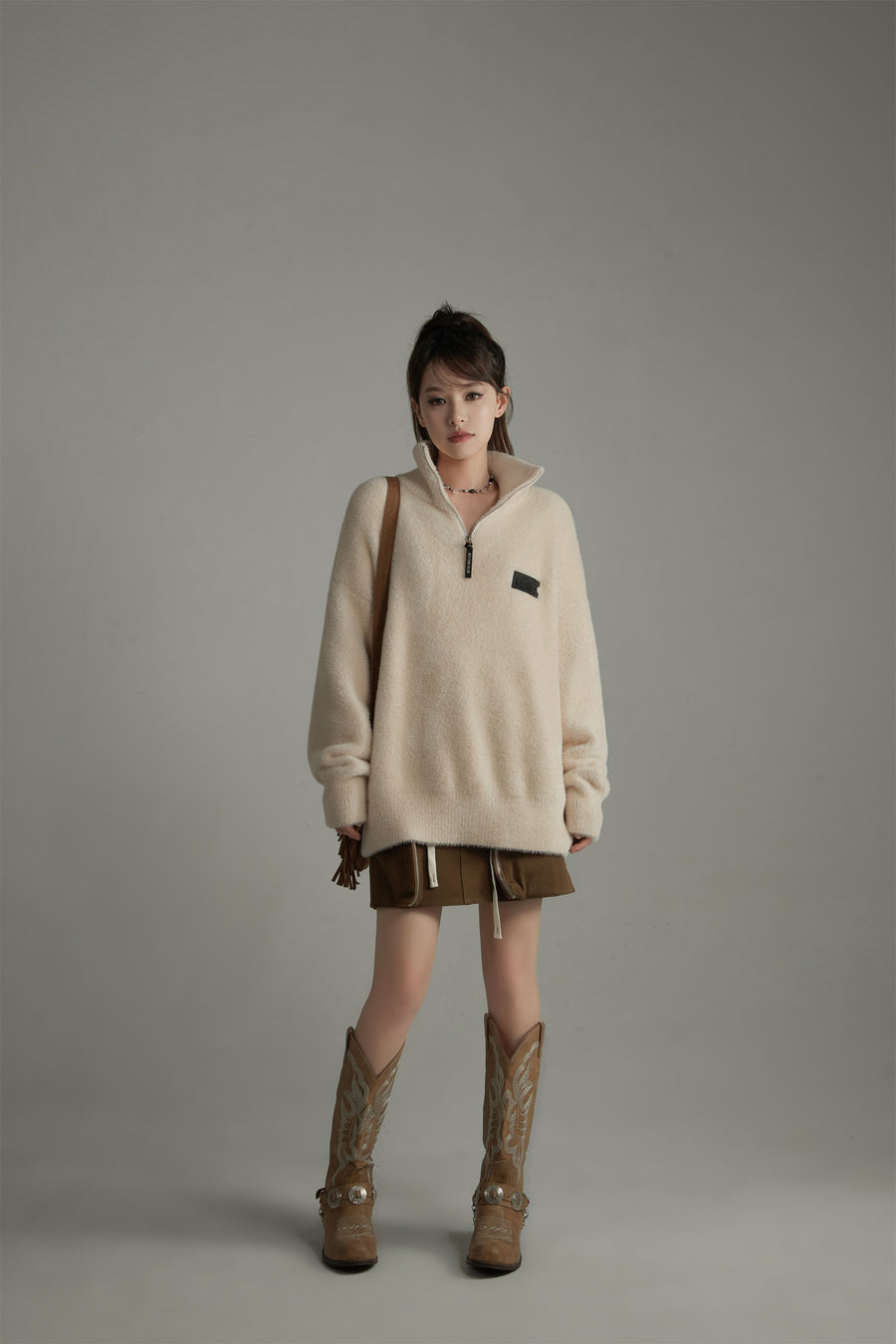 CHUU Half Zip Up Soft Fleece Sweater