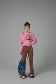 I Love Chuu Off Shoulder Knit Sweater