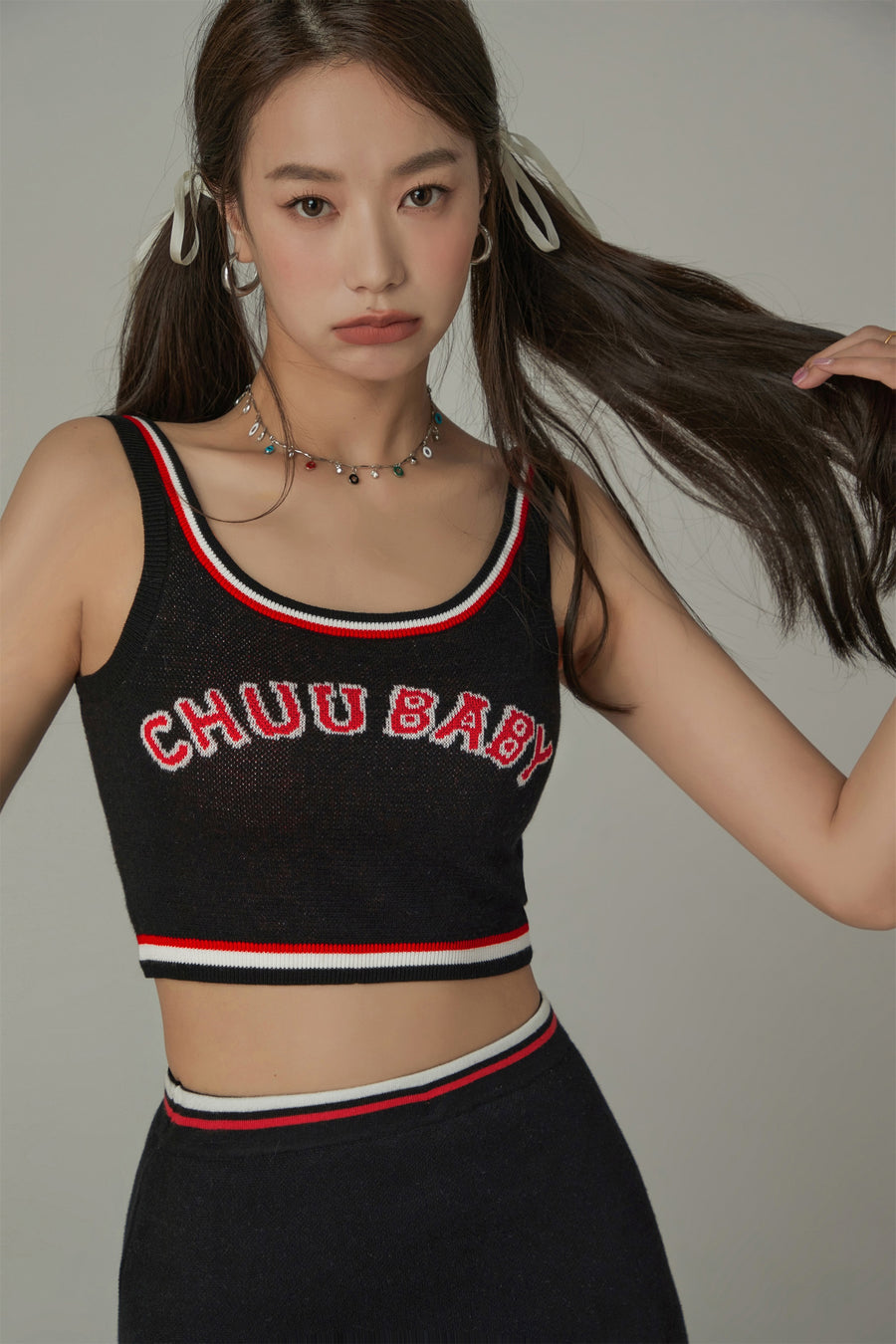 CHUU Line Color Sleeveless Crop Top