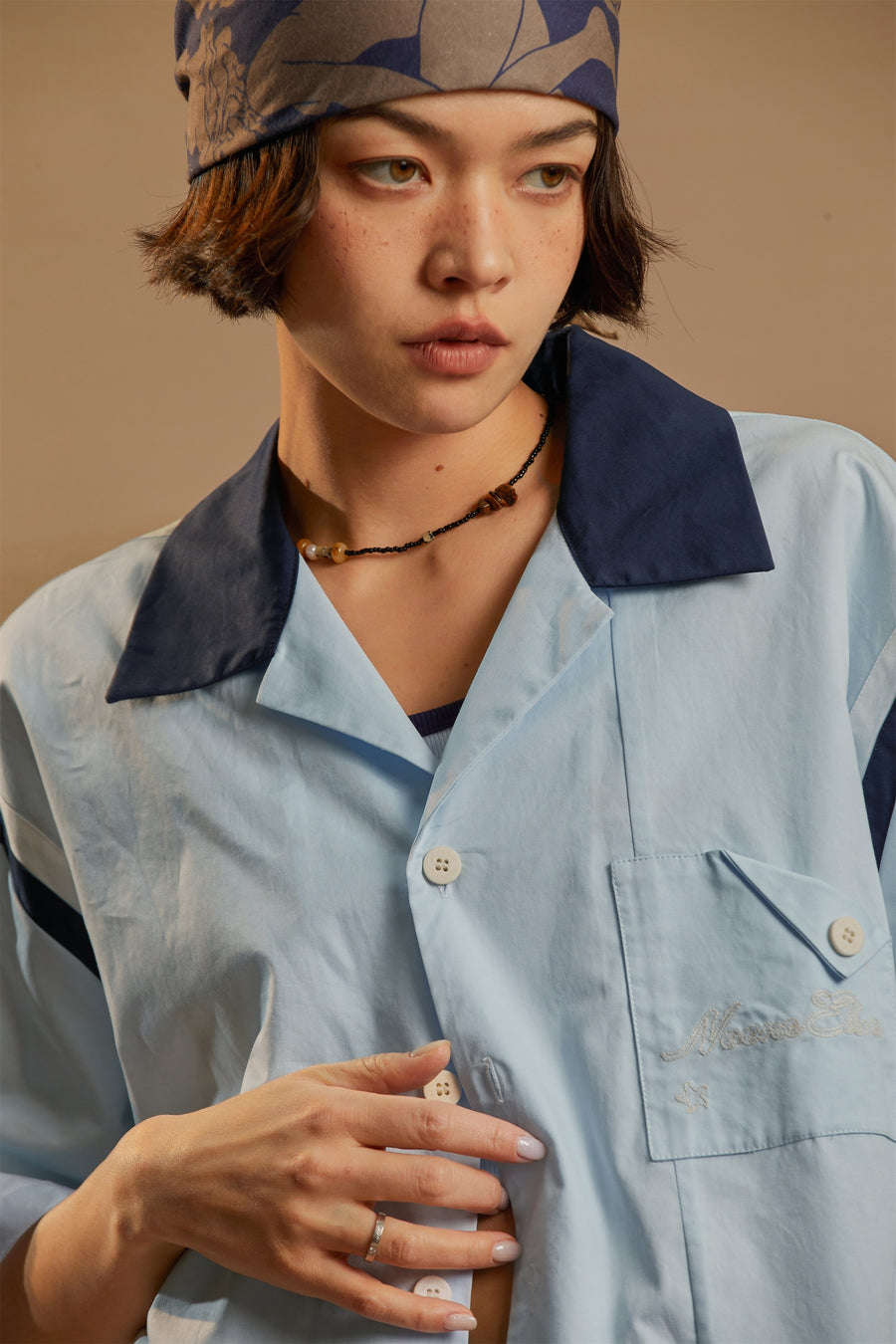 CHUU Line Color Matching Loose Fit Shirt