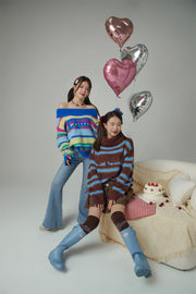 Loving You Two-Ways Stripe Knit Sweater