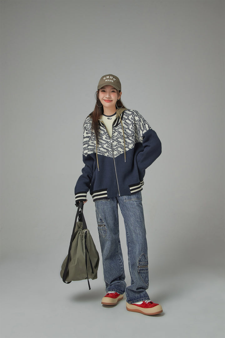 Chuu Girl Zip-Up Loose Fit Cardigan