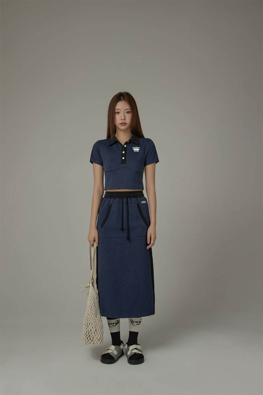 CHUU Two Toned String Skirt