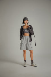 Side Pocket Wide Jogger Shorts