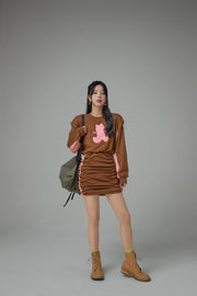 Teddy Bear Chuu Color Pleated Dress