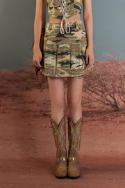 Camouflage High Waist Mini Skirt