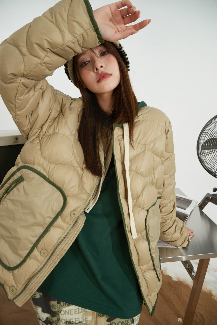 CHUU Wave Quilting Padded Jacket