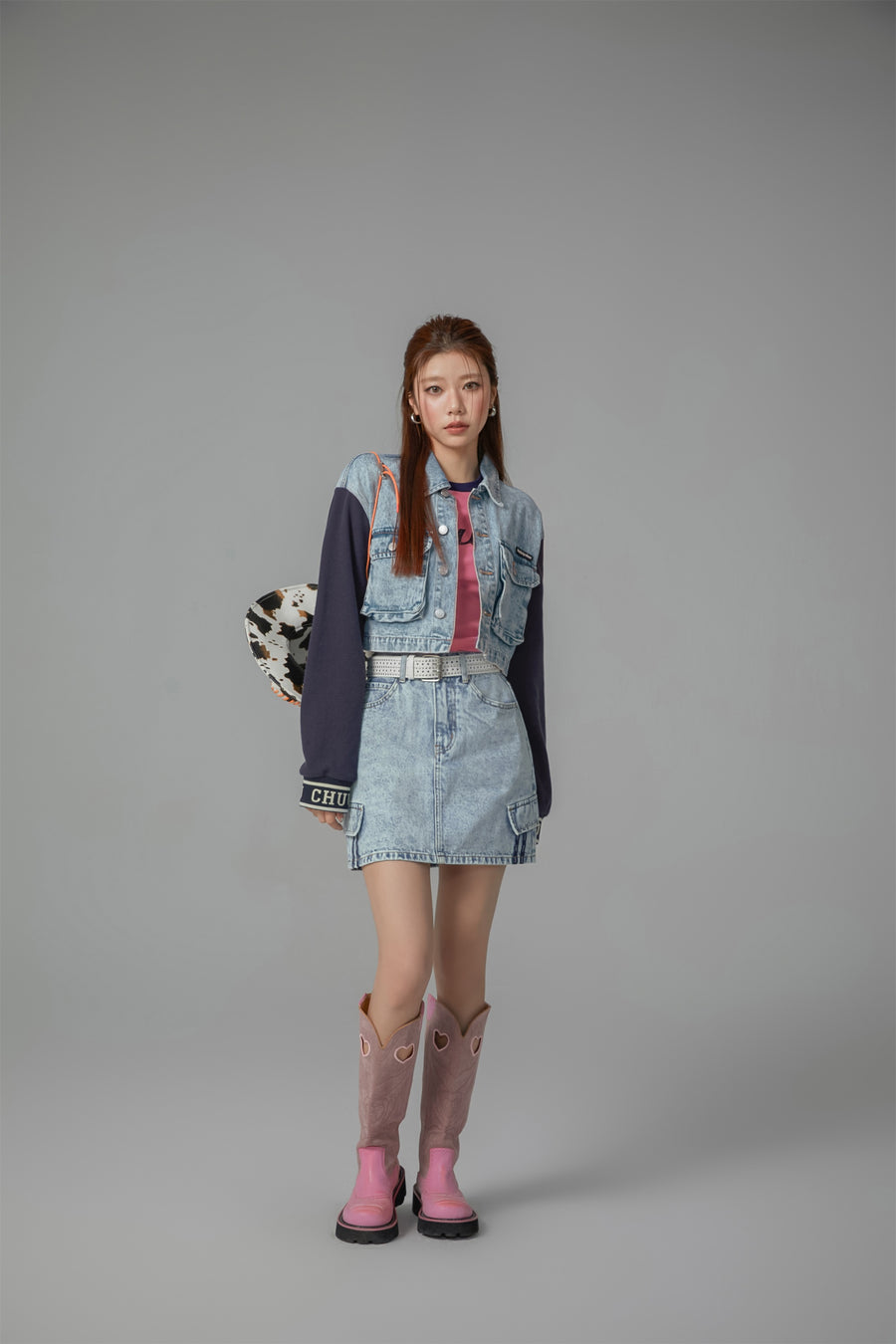 CHUU Denim Mini Skirt