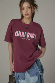 Chuu Baby Logo Cotton Loose Fit T-Shirt