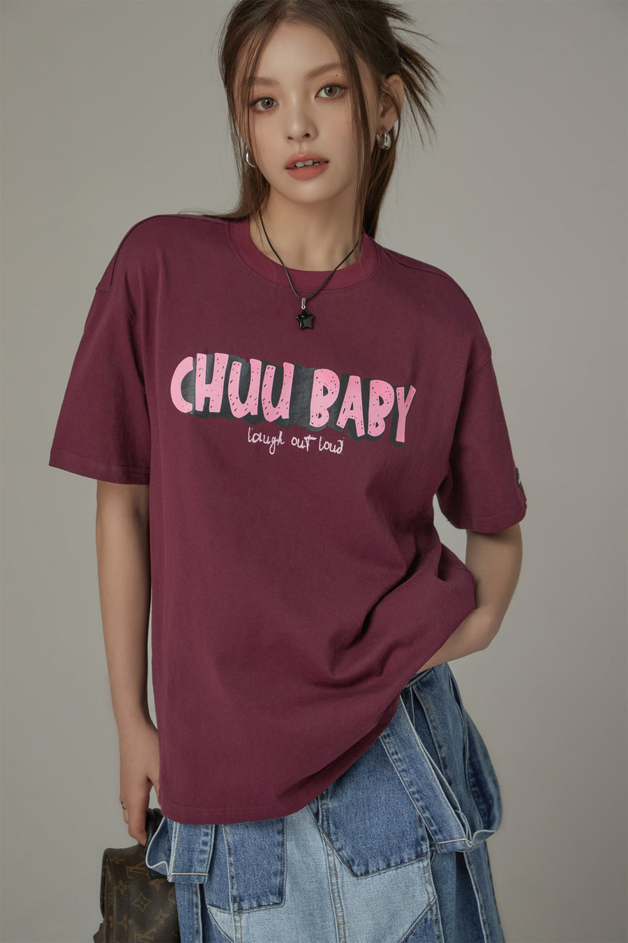 CHUU Chuu Baby Logo Cotton Loose Fit T-Shirt