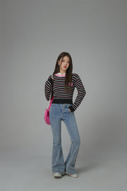 Rejoice Striped Crop Knit Sweater