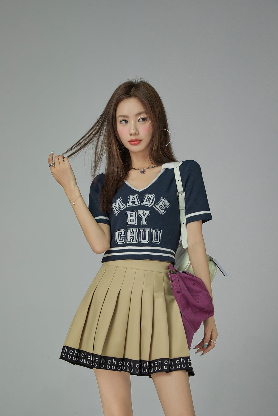 CHUU Hem Band Mini Tennis Pleated Skirt